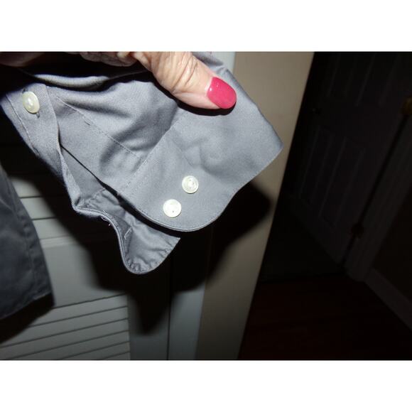 Van Heusen Lux Sateen Wrinkle Free gray dress shirt 15 1/2 32/33 - Picture 2 of 3